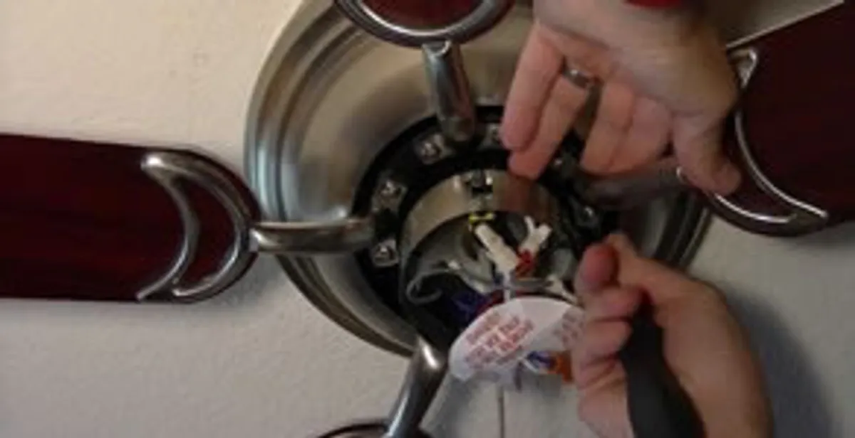 Ceiling fan installation with electrical wiring and mounting by professional electrician in Cleveland, OH