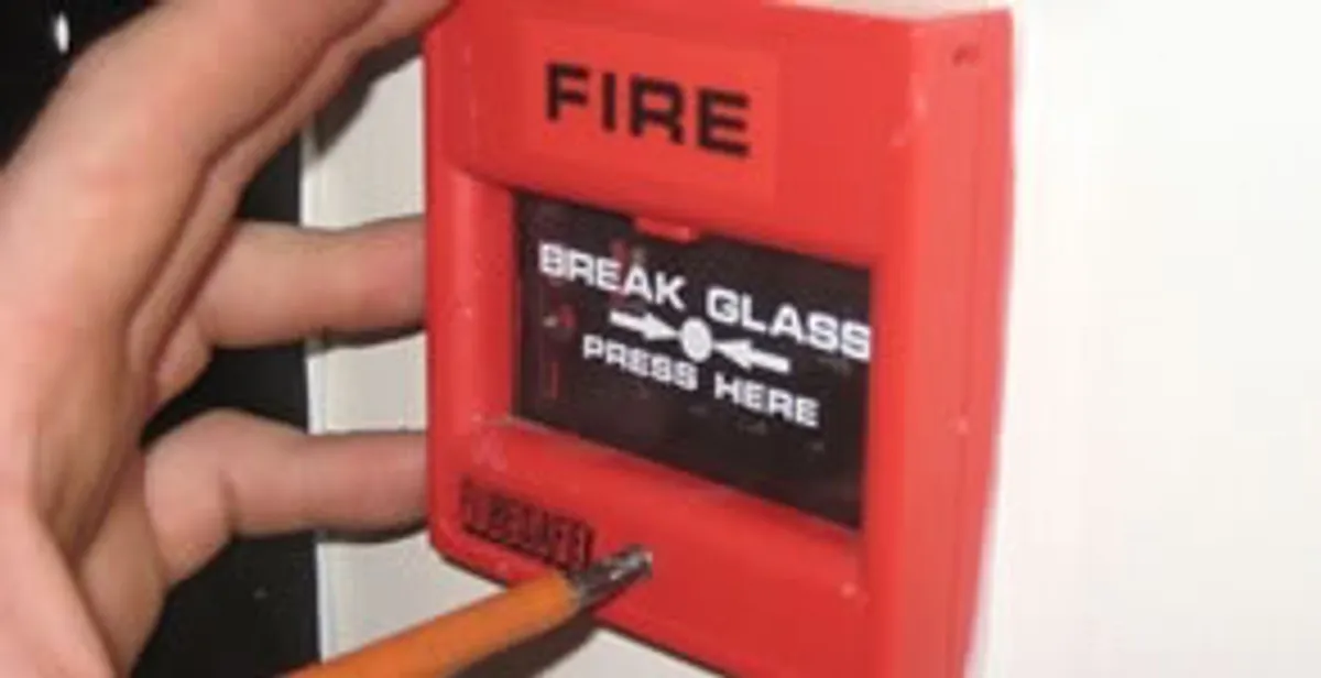 fire alarm installation service showing manual fire alarm pull station installed by licensed electricians in Cleveland, OH